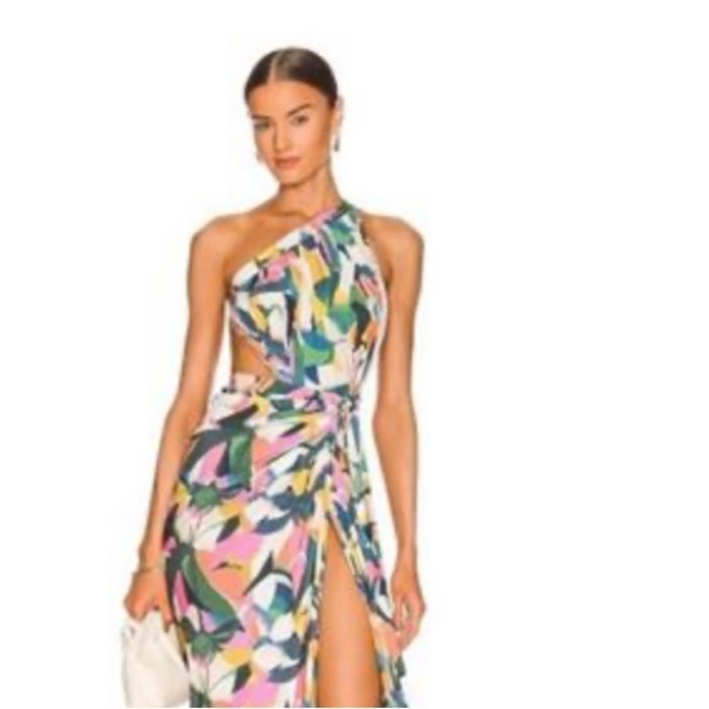 Designer JIN FORDE Disa Dress Sexy Wrap Draping Jersey Cut Outs NWT Sz S